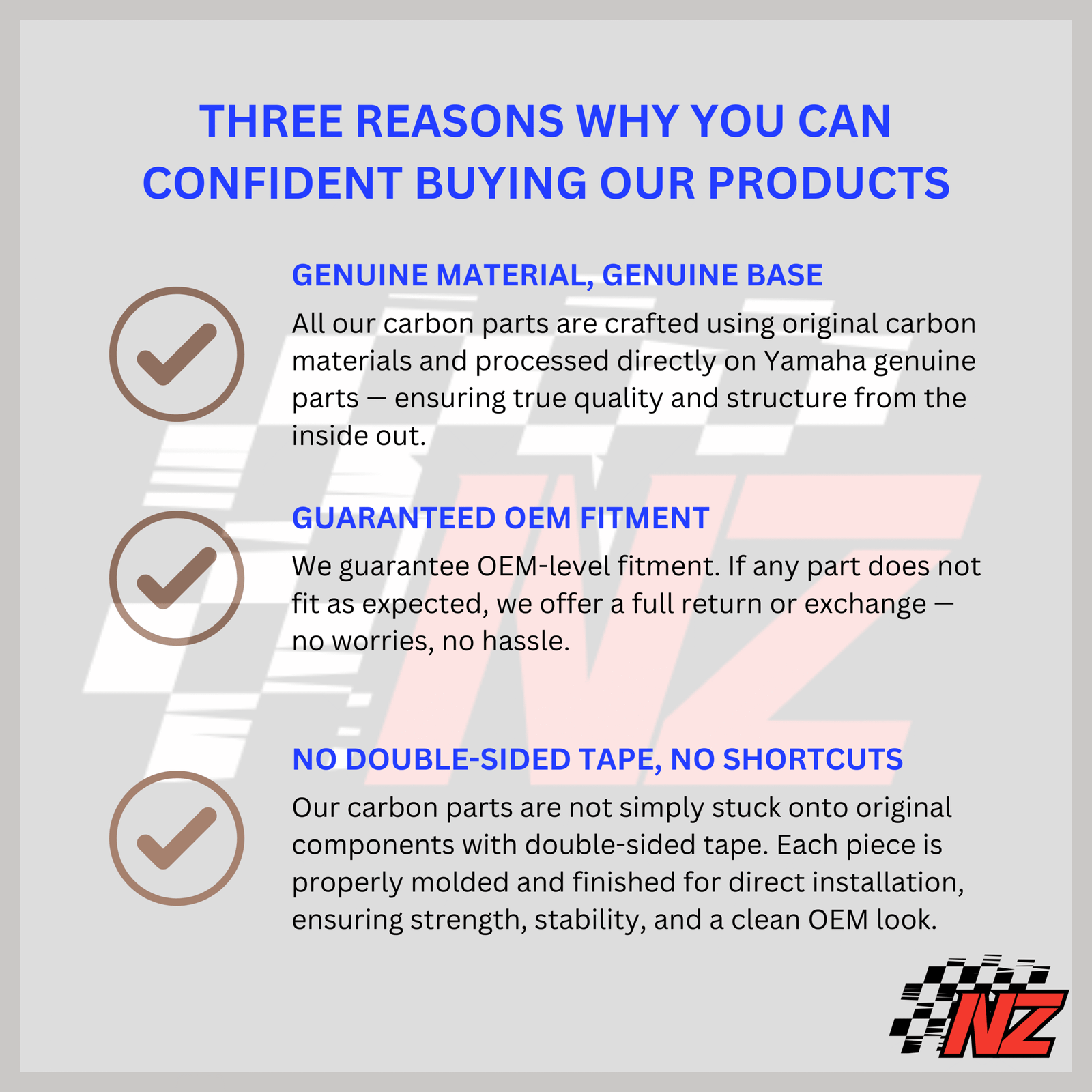 Three reasons to trust NZ Motor Parts carbon products